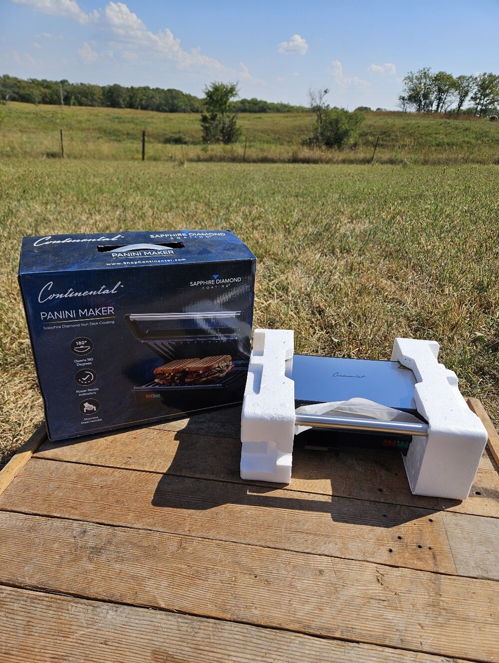 Continental Panini Maker Electric Grill Press Sapphire Diamond Non-Stick 180°